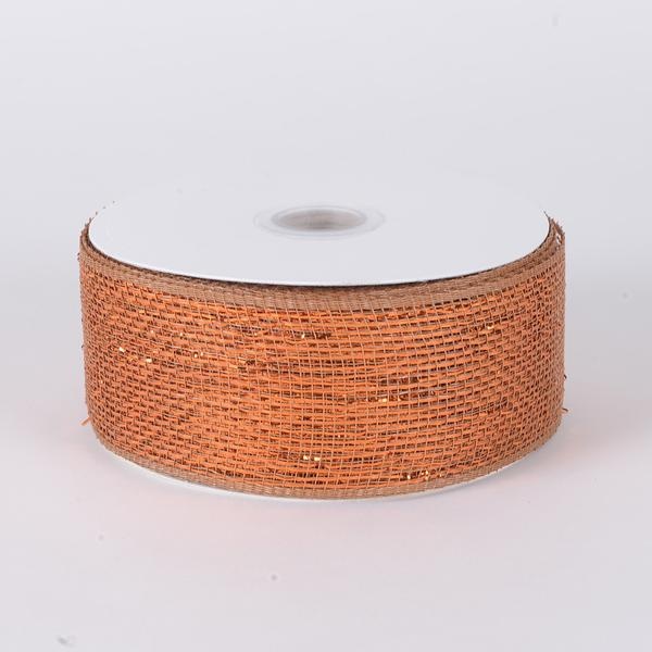 Copper - Metallic Deco Mesh Ribbons - ( 4 Inch X 25 Yards )