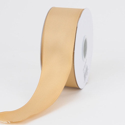 Old Gold - Satin Ribbon Wire Edge - ( W: 1-1/2 Inch | L: 25 Yards )