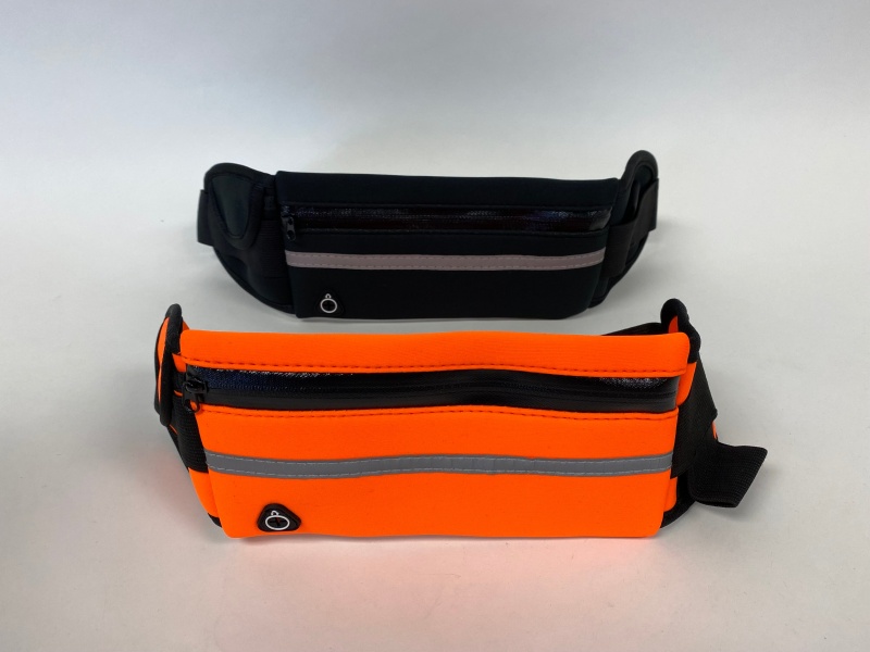 Waist Belt With Pouch Bag, Black & Orange - Pack Of 2