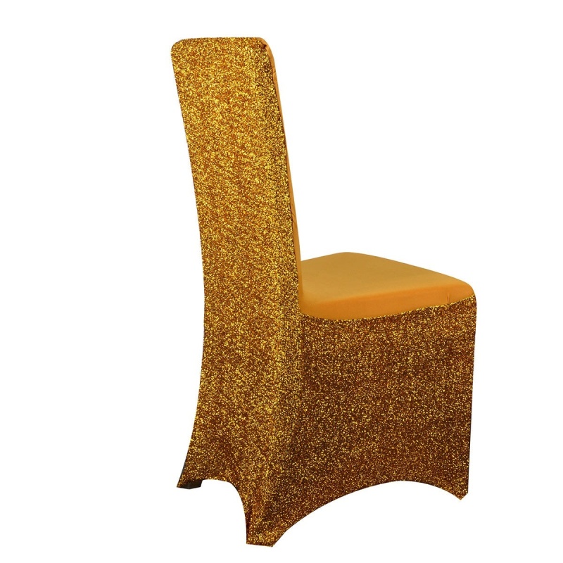Metallic Spandex Chair Cover - Gold