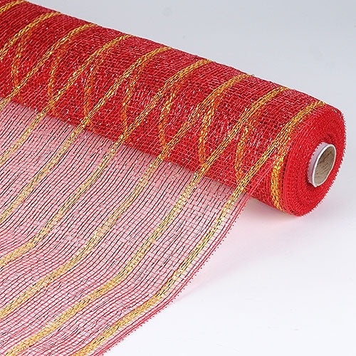 Red Gold - Holiday Deco Mesh S - ( 21 Inch X 10 Yards )