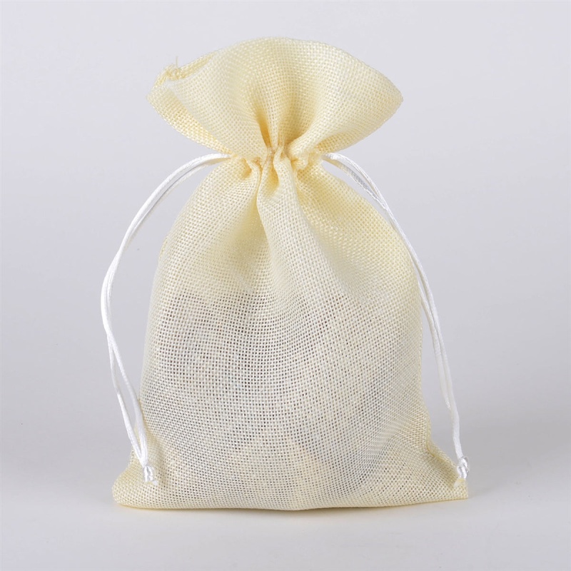 Ivory - Faux Burlap Bags ( 6X9 Inch - 6 Bags)
