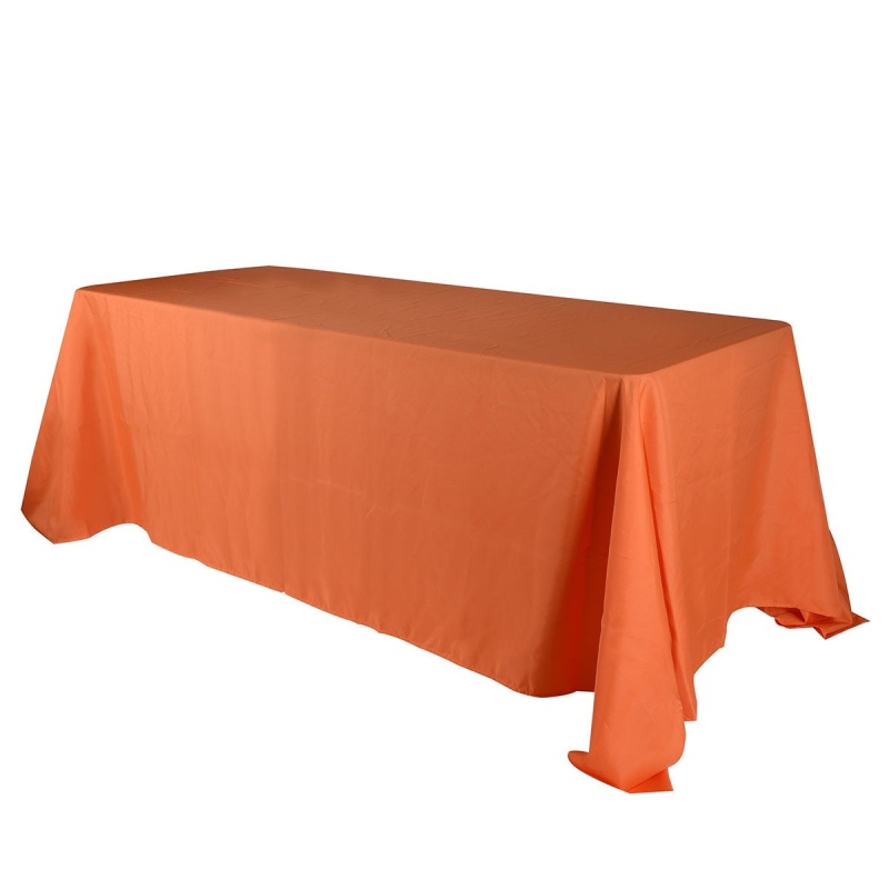 Orange - 60 X 126 Rectangle Polyester Tablecloths - ( 60 Inch X 126 Inch )