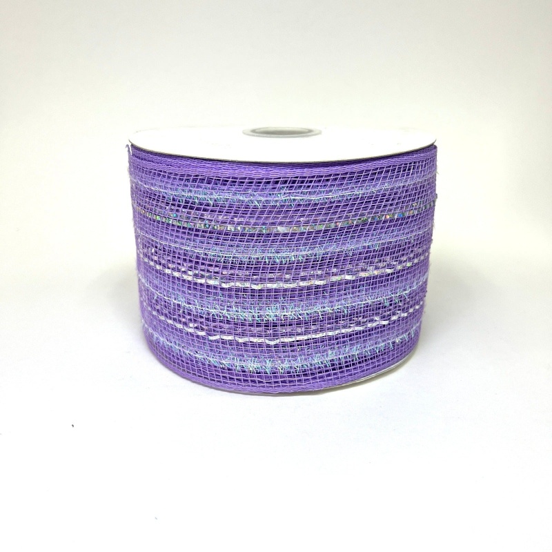 Lavender - Laser Metallic Mesh Ribbon - ( 4 Inch X 25 Yards )
