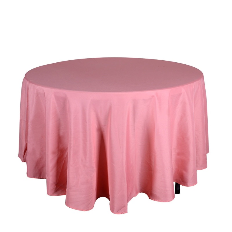Coral - 90 Inch Round Polyester Tablecloths - ( W: 90 Inch | Round )