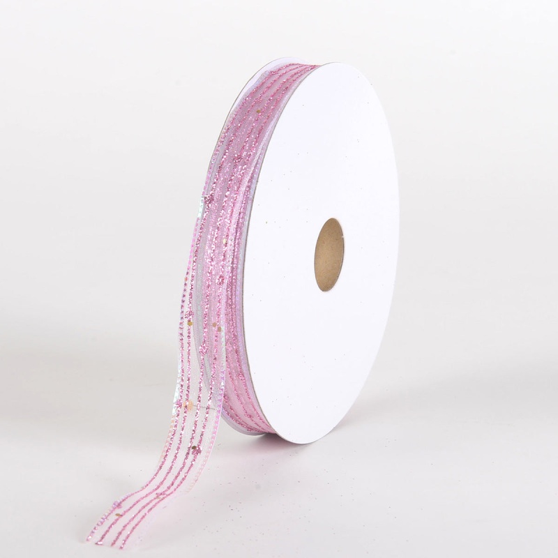 Glitter Corsage Ribbon Pink - ( 5/8 Inch 50 Yards )