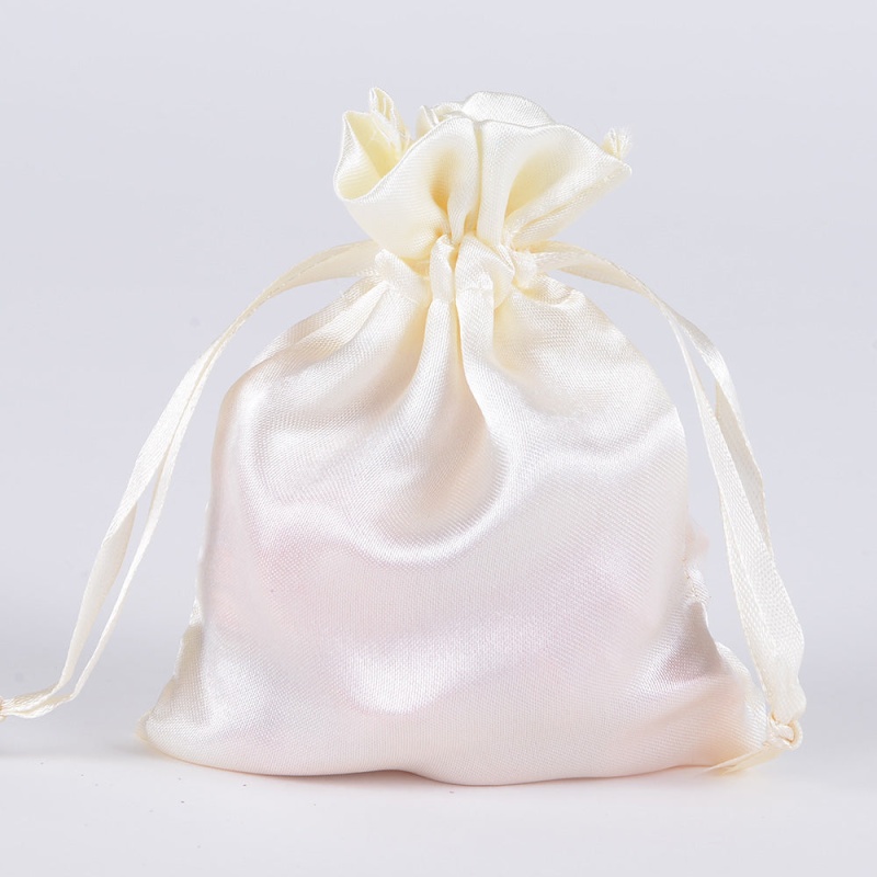 Ivory- Satin Bags - ( 3X4 Inch - 10 Bags )