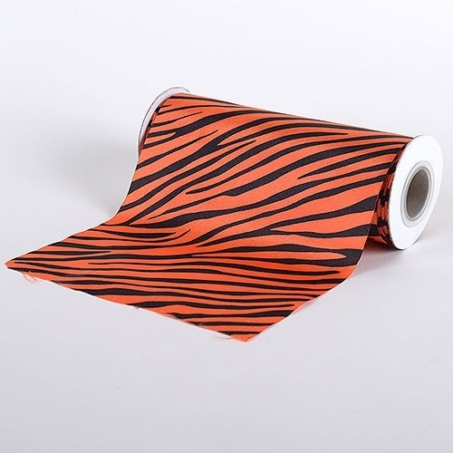 Orange - Animal Printed Satin Spool - 6 Inch x 10 Yards