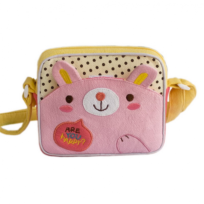 Embroidered Applique Swingpack Bag Purse / Wallet Bag - Lovely Bunny