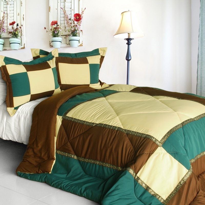 Quilted Patchwork Down Alternative Comforter Set - Elegant Art