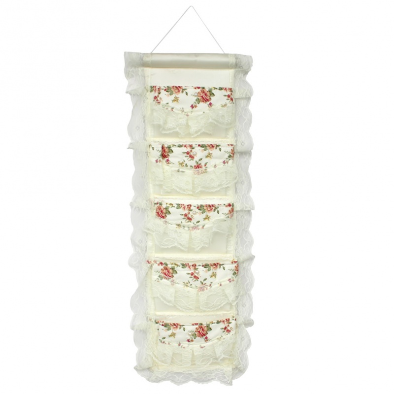 Ivory/Wall Hanging/ Wall Organizers / Baskets - Bud Silk & Allover