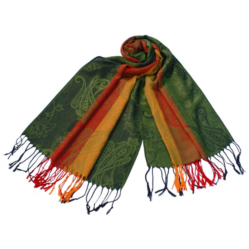 Multi-Colors Rose & Paisley National Style Exquisite Soft Tassel Ends Pashmina/Shawl/Scarf