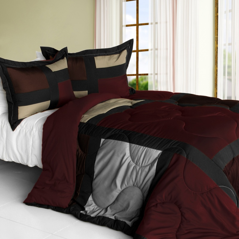 Quilted Patchwork Down Alternative Comforter Set - Retro Classic