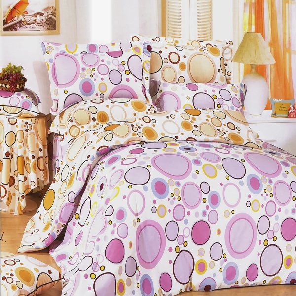 100% Cotton 5Pc Comforter Set - Baby Pink