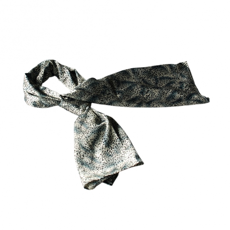 -Blancho Simple & Decent Cold Blue Tone Leopard Print Fashion Silk Scarf/Wrap/Shawl