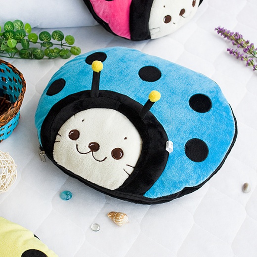 Blanket Pillow Cushion - Sirotan - Ladybug Blue