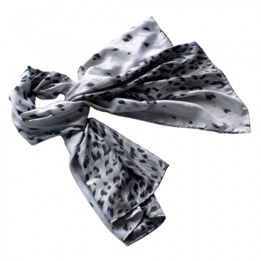 Blancho Silver Leopard Design Elegant Delicately Soft Silk Scarf/Wrap/Shawl