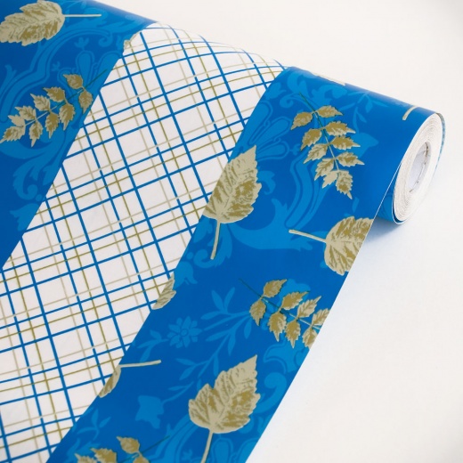 Leaf Plaid Self-Adhesive Printed Window Film Home Decor