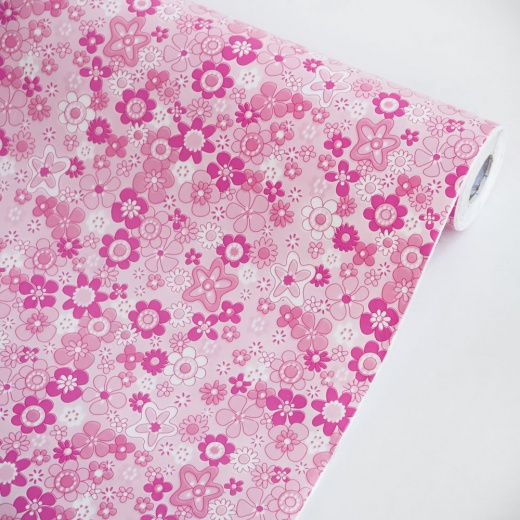 Pink Flowering Shrubs Self-Adhesive Wallpaper