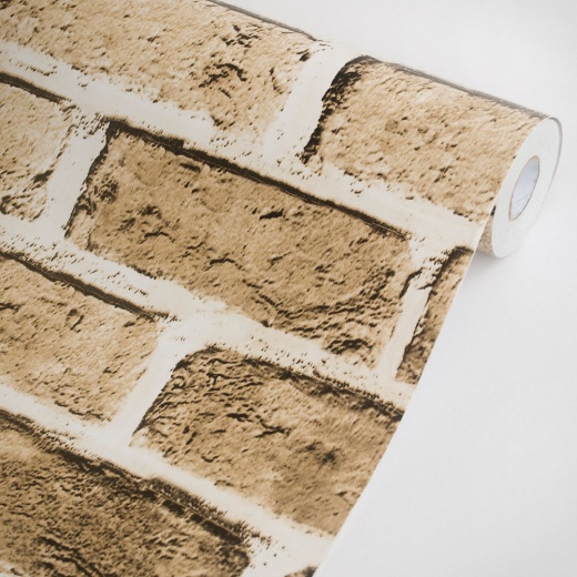 Khaki Brick Self-Adhesive Wallpaper Home Decor