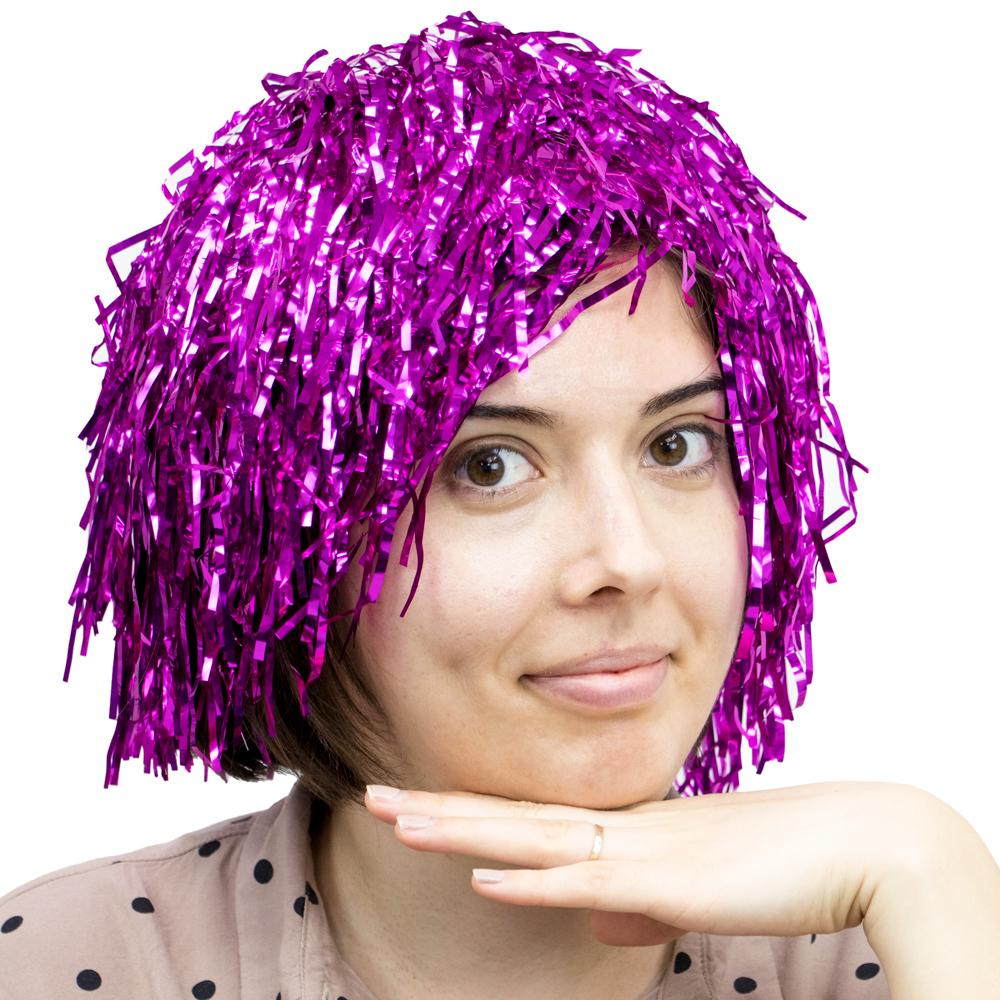 Tinsel Wigs 6Pack, Pink