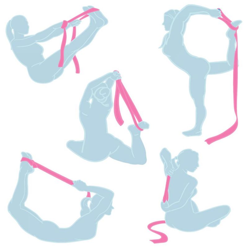 Pink 8' Cotton Yoga Strap With Metal D-Ring