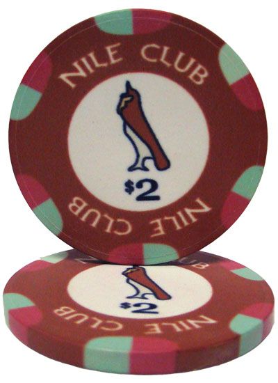 $2 Nile Club 10 Gram Ceramic Poker Chip (25 Pack)