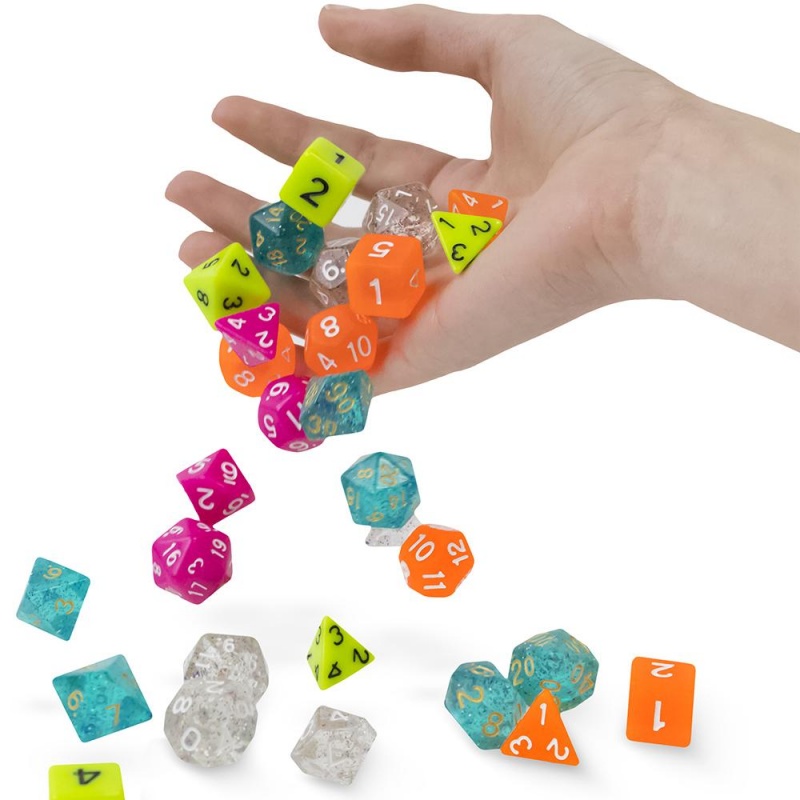 Set Of 7 Polyhedral Dice, Enchanted Clay