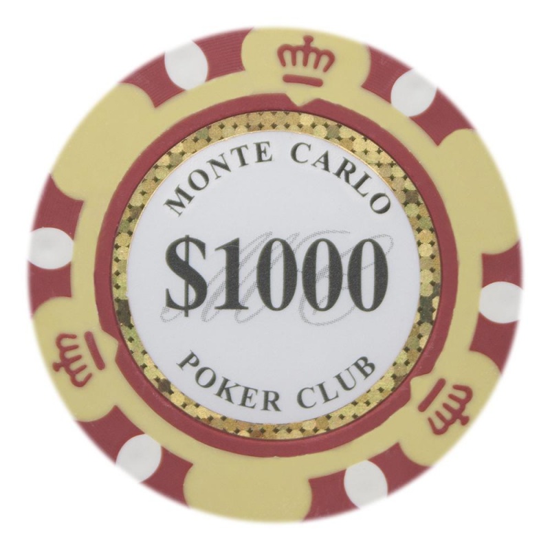 $1000 Monte Carlo 14 Gram Poker Chips (25 Pack)