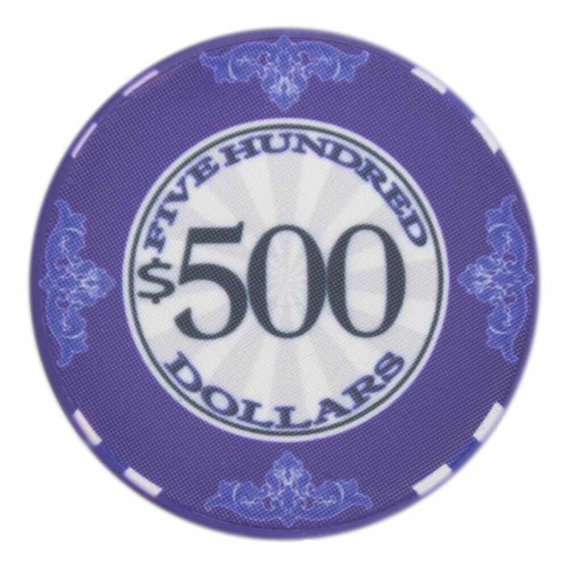 $500 Scroll 10 Gram Ceramic Poker Chip (25 Pack)