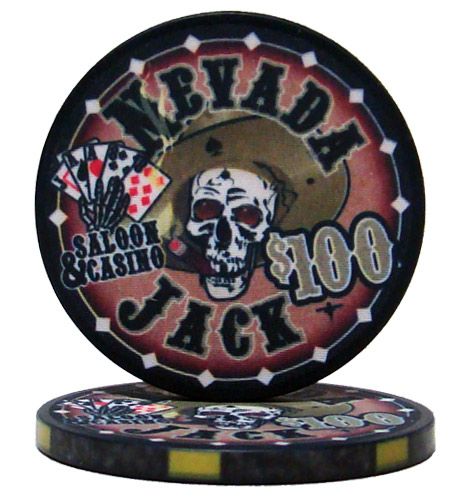 $100 Nevada Jack 10 Gram Ceramic Poker Chip (25 Pack)