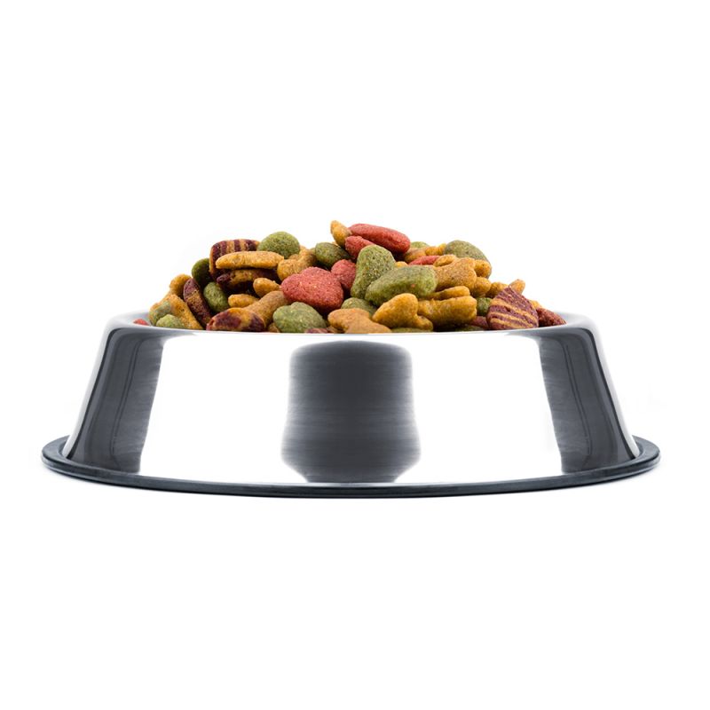 18 Cm Steel Dog Bowl With Rubber