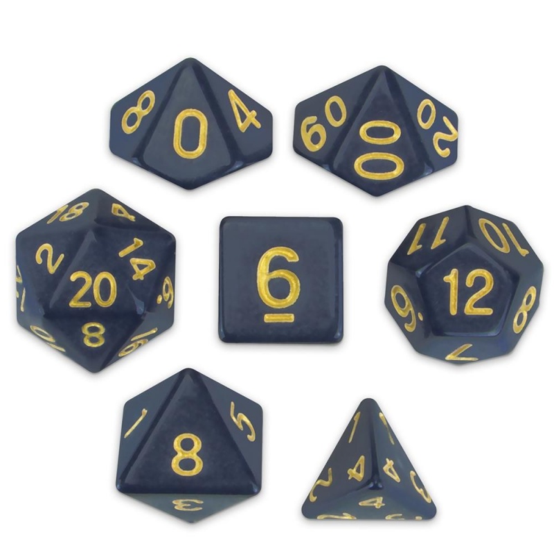 Set Of 7 Polyhedral Dice, Dreamless Night
