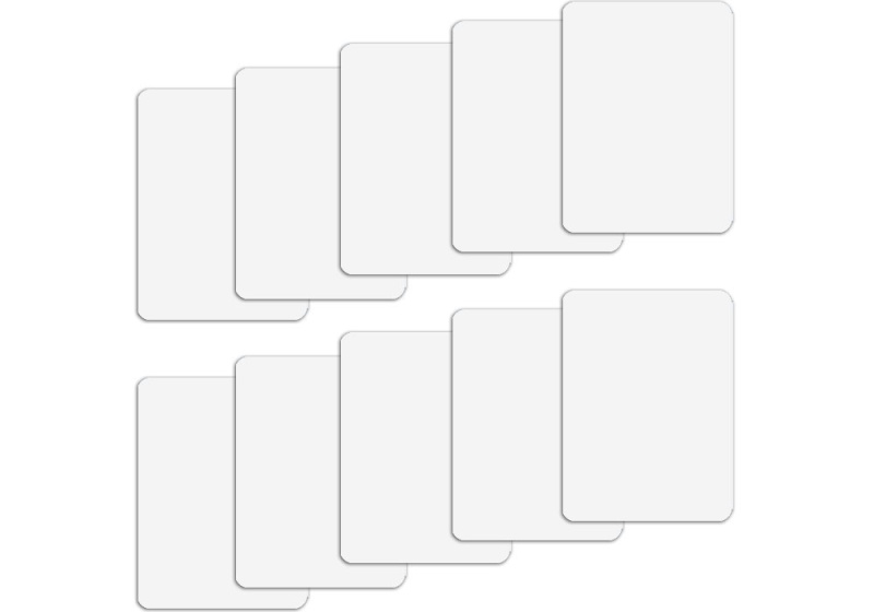 Set Of 10 White Plastic Poker Size Cut Cards