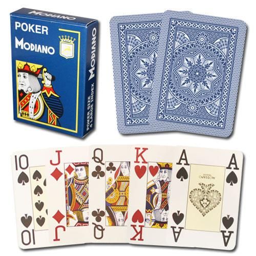 Modiano Cristallo Poker Size, 4 Pip Jumbo Dark Blue