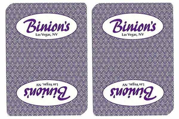 Single Deck Used In Casino Playing Cards - Binion's