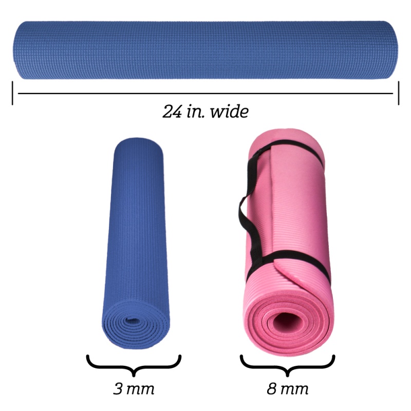 1/8-Inch (3Mm) Compact Yoga Mat With No-Slip Texture - Black