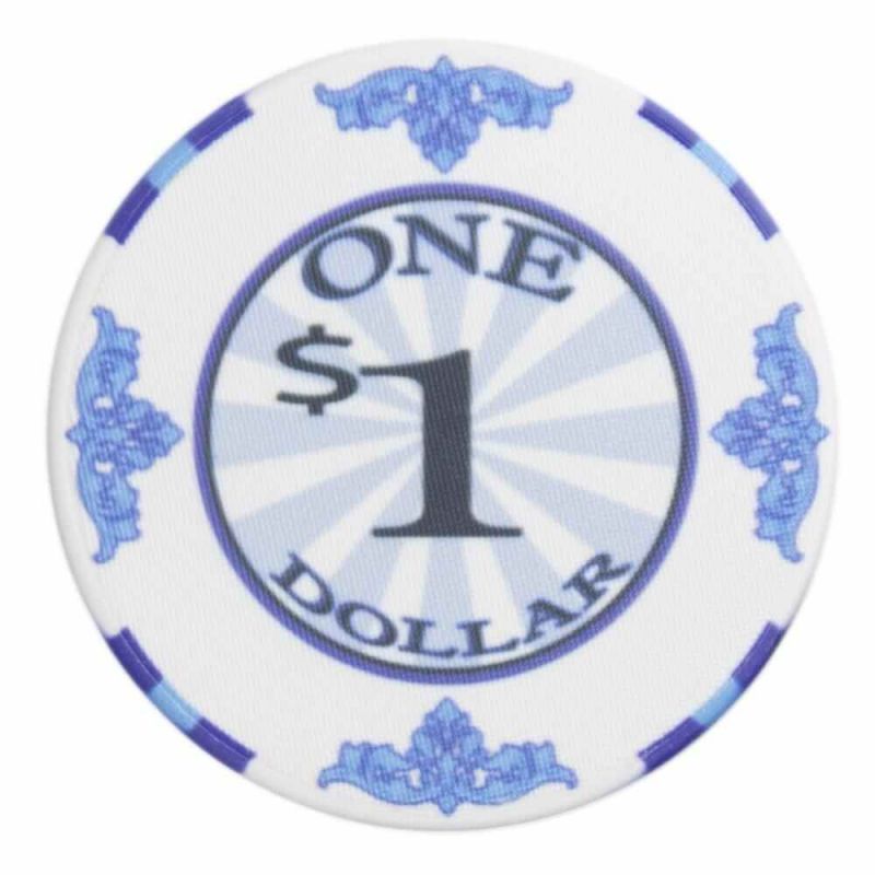 $1 Scroll 10 Gram Ceramic Poker Chip (25 Pack)