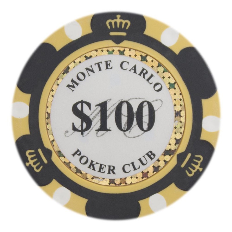 $100 Monte Carlo 14 Gram Poker Chips (25 Pack)