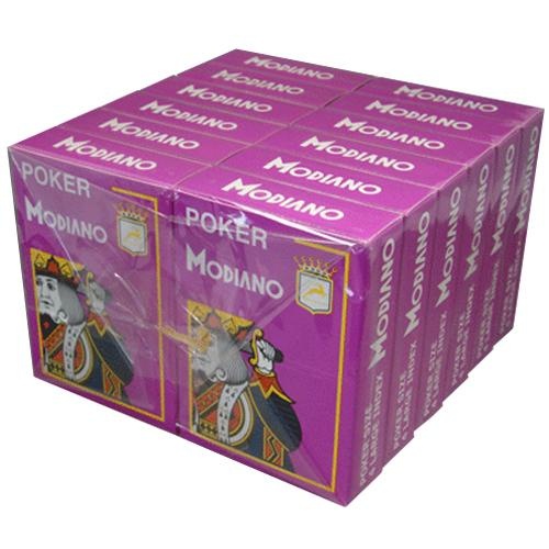Modiano Cristallo Poker Size, 4 Pip Jumbo Purple