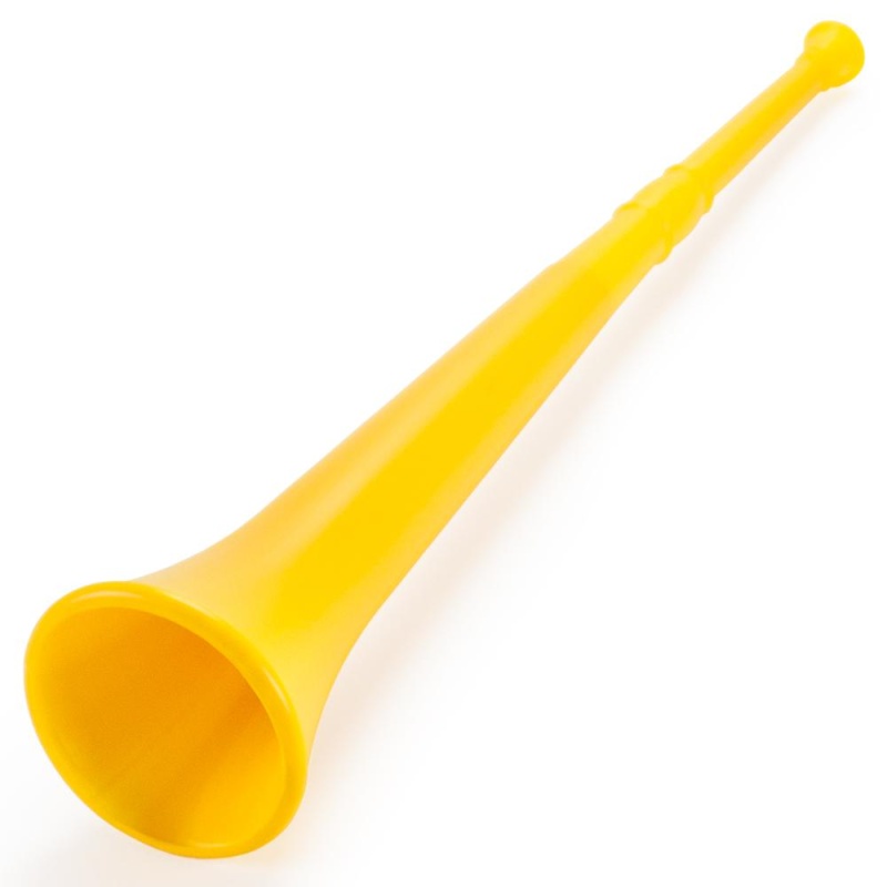 Yellow 26In Plastic Vuvuzela Stadium Horn, Collapses To 14In