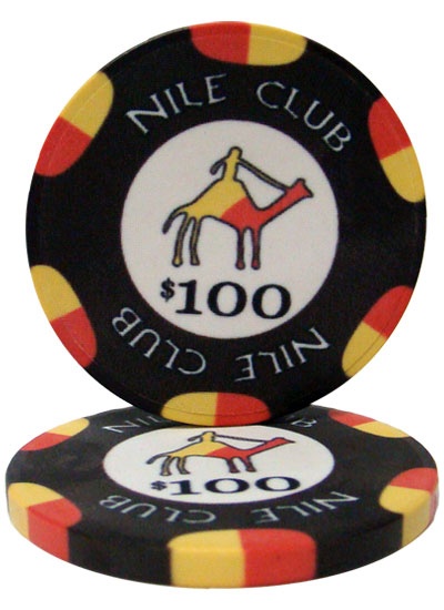 $100 Nile Club 10 Gram Ceramic Poker Chip (25 Pack)