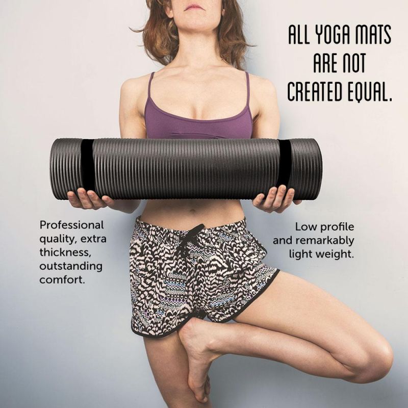 3/8-Inch (8Mm) Professional Yoga Mat - Black
