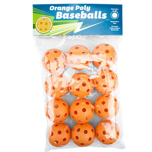 12 Orange Poly Baseballs (Regulation Size)