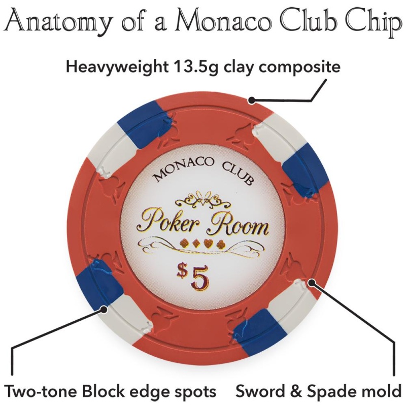 500Ct Claysmith Gaming Monaco Club Chip Set, Black Mahogany