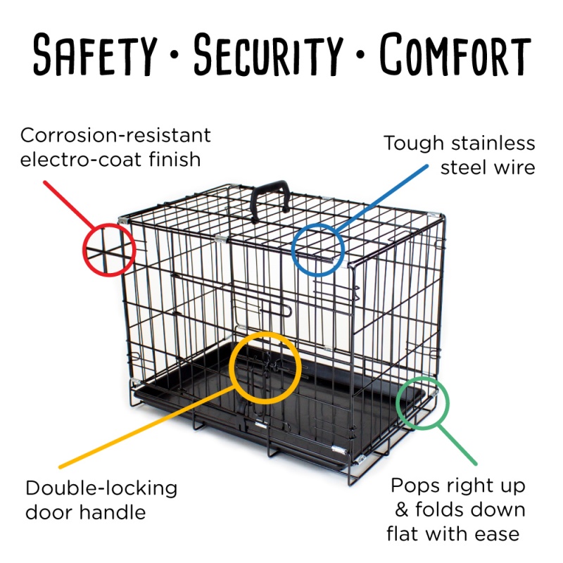 18" Extra Small Folding Metal Pet Crate With Removable Liner