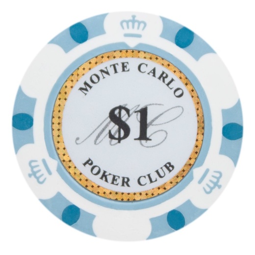 Monte Carlo Holo Inlay 14-Gram Clay Composite Poker Chips (25-Pack) - Brybelly