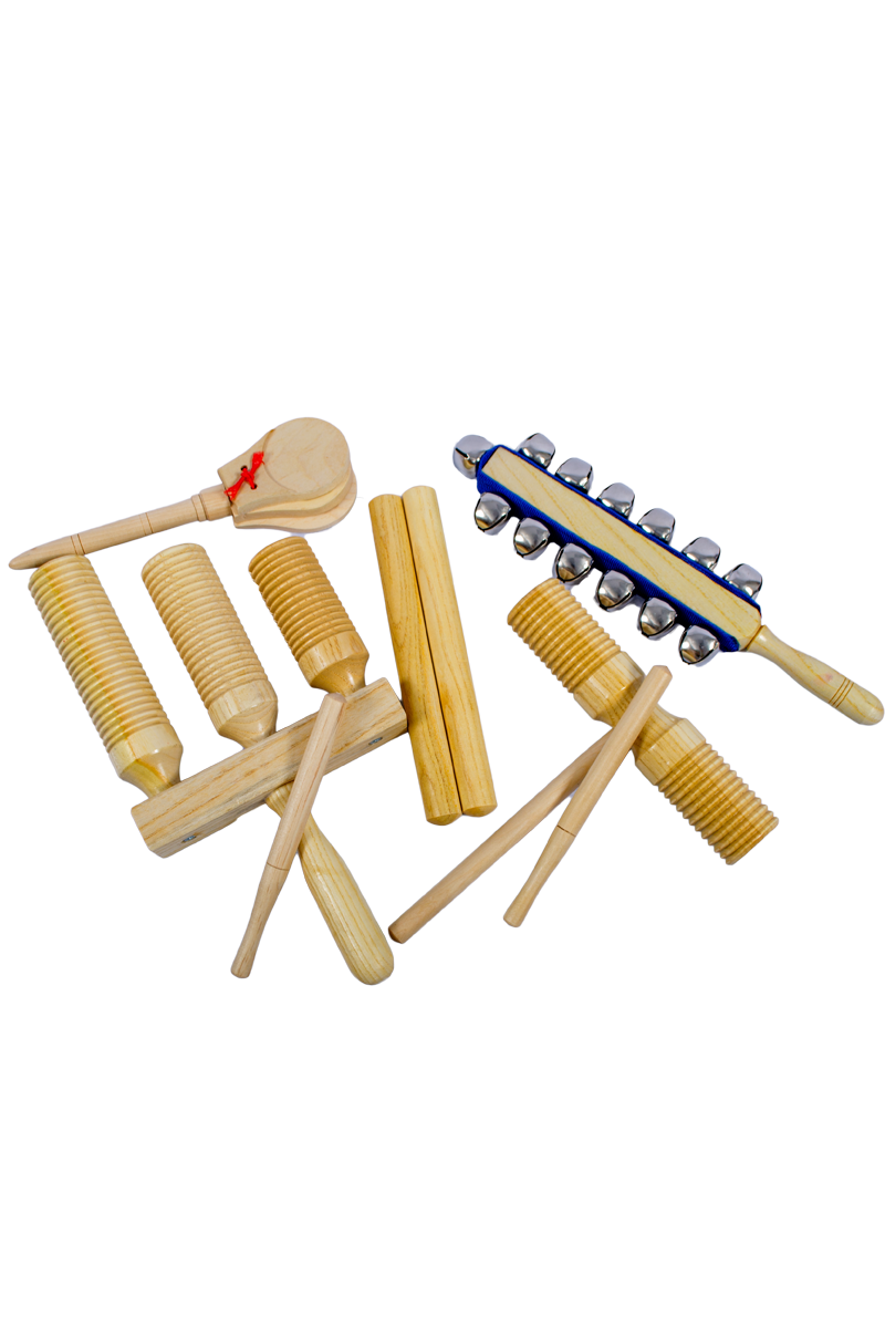 De Rosa Kp005 5 Piece Wooden Rhythm Instruments Assortment