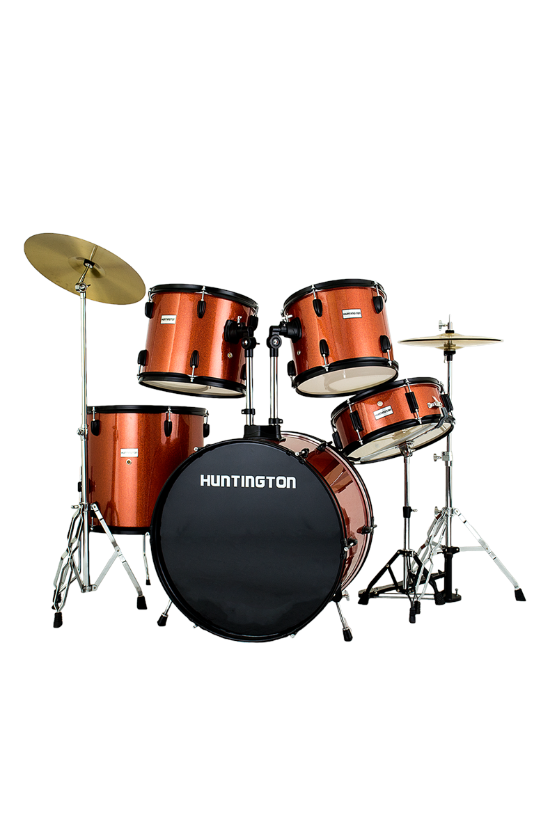 Huntington 5 Piece Drum Kit Sparkle Orange