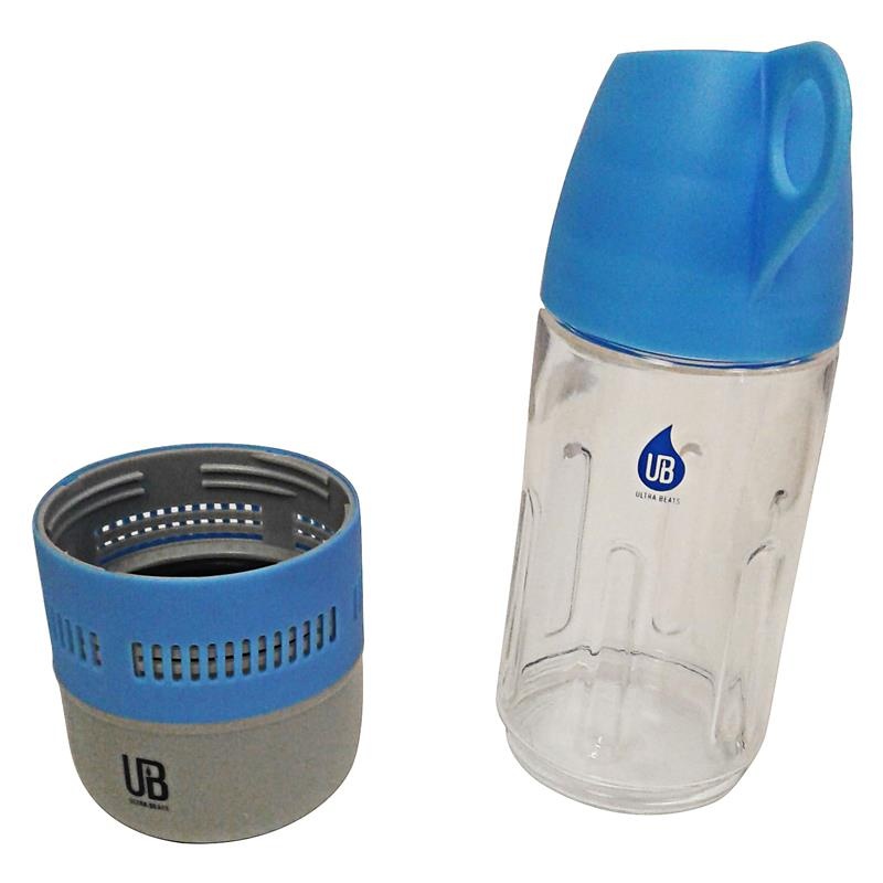 Ultra Beats Bc-4100 Sport Water Bottle Bluetooth Speaker Combo With Cup Blue